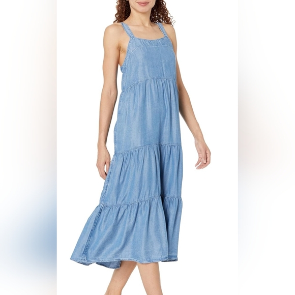 The Drop Dresses & Skirts - Strappy Back Chambray Maxi Tent Dress